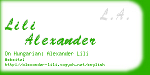 lili alexander business card